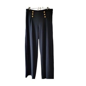 50% off sale!!! DM NEW YORK BLACK NAUTICAL SIDE ZIP WIDE LEG DRESS PANTS SIZE 8
